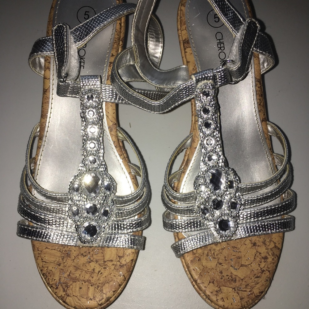 Kids silver wedges
